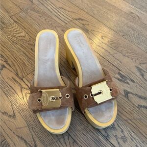 Veronica Beard x Dr Scholl’s Hula Suede Buckle Mule Clogs
